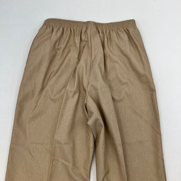 Alfred Dunner Womens Elastic Waist Pull On Cropped Straight Leg Pants Tan 8 - Picture 6 of 9